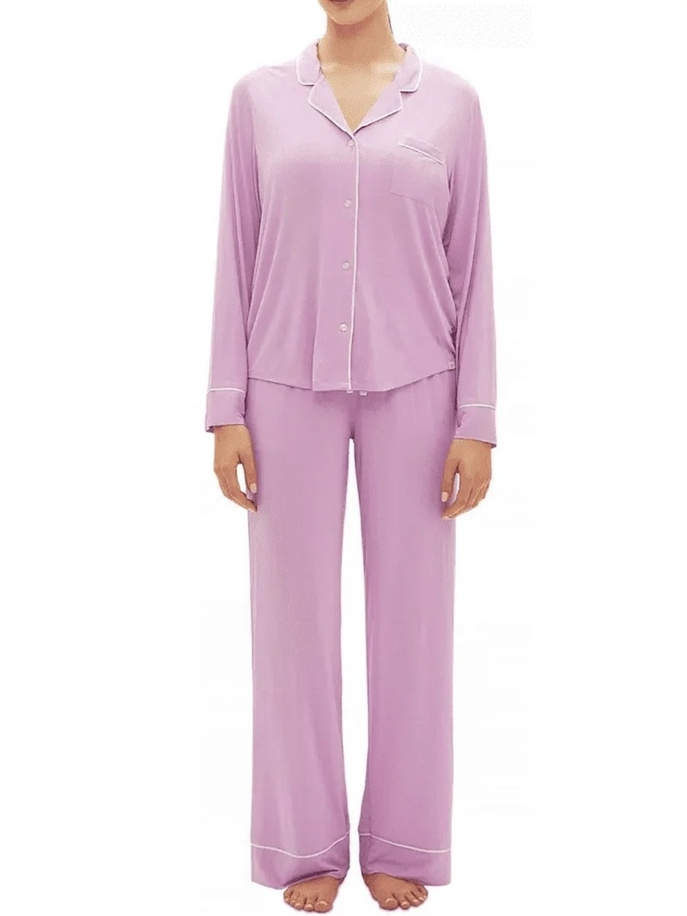 New Gap PURPLE ORCHID Women's 2-Pc. Notched-Collar Pajamas Set, US Large